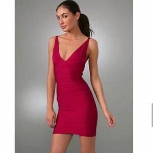Red herve leger dress xxs